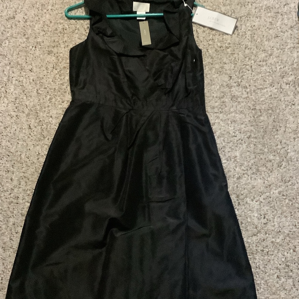 J. Crew Elegant Black‎ Silk Midi Party Dress, 4
